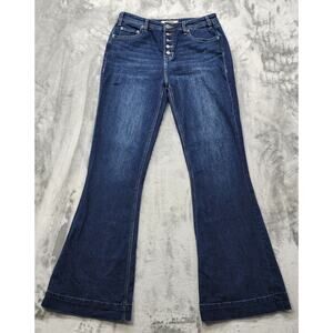 Rock & Roll Denim Jeans Womens W33 L 36 Blue High Rise Trouser Stretch Western